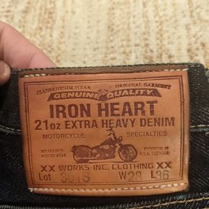 Ironheart 21oz raw denim blue jeans size 28/36